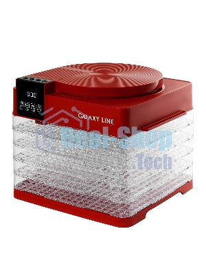 Сушилка для овощей и фруктов Galaxy Line GL 2630, красный, с электронным управлением, 450 Вт