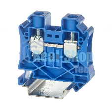 Клемма проходная TUR-16-BU, винтовой зажим, 2 точки подключения, 16 кв.мм, синий