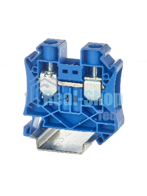 Клемма проходная TUR-16-BU, винтовой зажим, 2 точки подключения, 16 кв.мм, синий