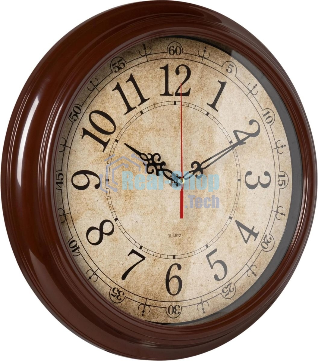 Часы настенные аналоговые Бюрократ WallC-R77P D35см коричневый
