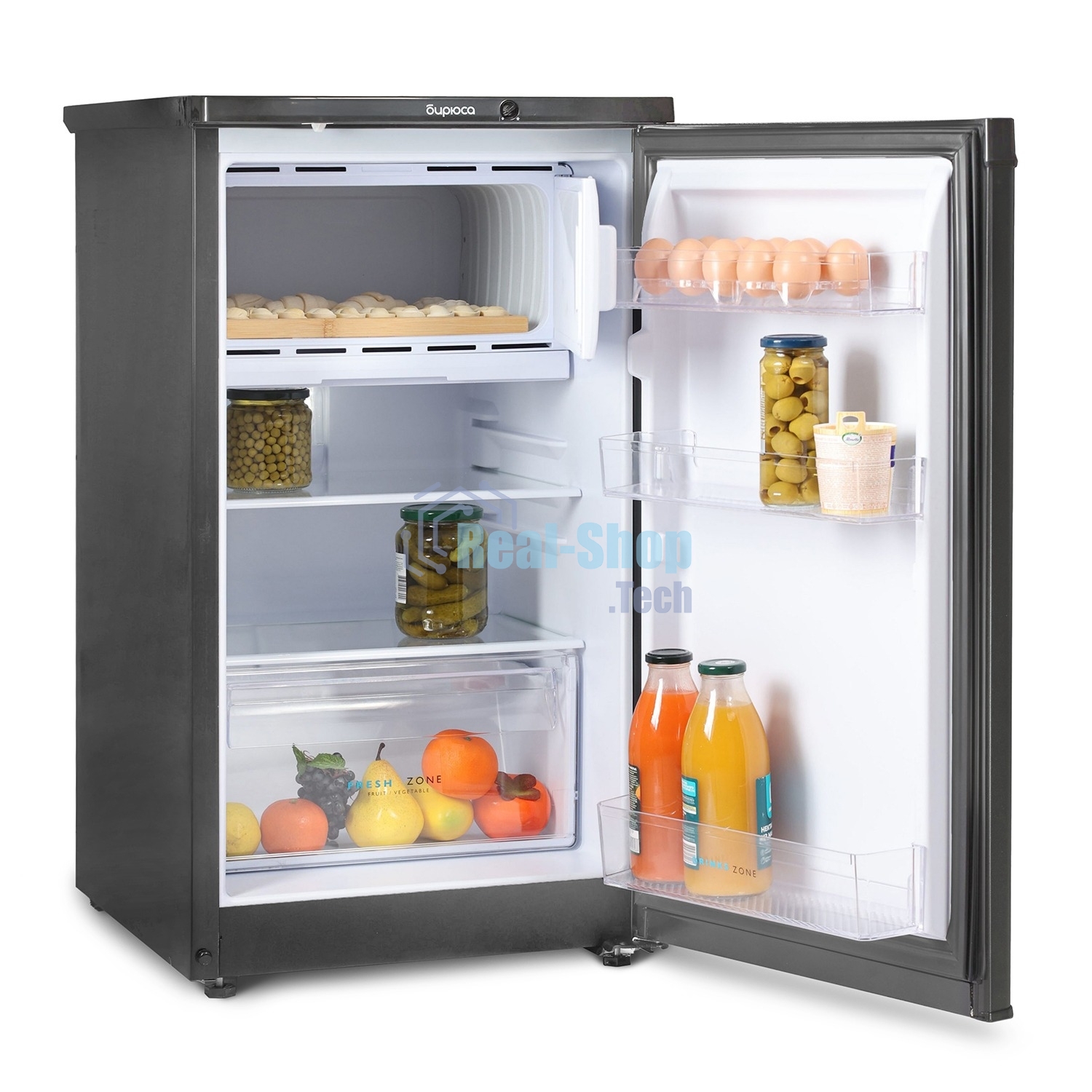 Холодильник Бирюса W408 графит однокамерный 88/27л морозилка сверху