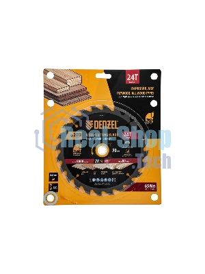 Пильный диск по дереву Denzel ф200 х 30 мм, 24 зубьев
