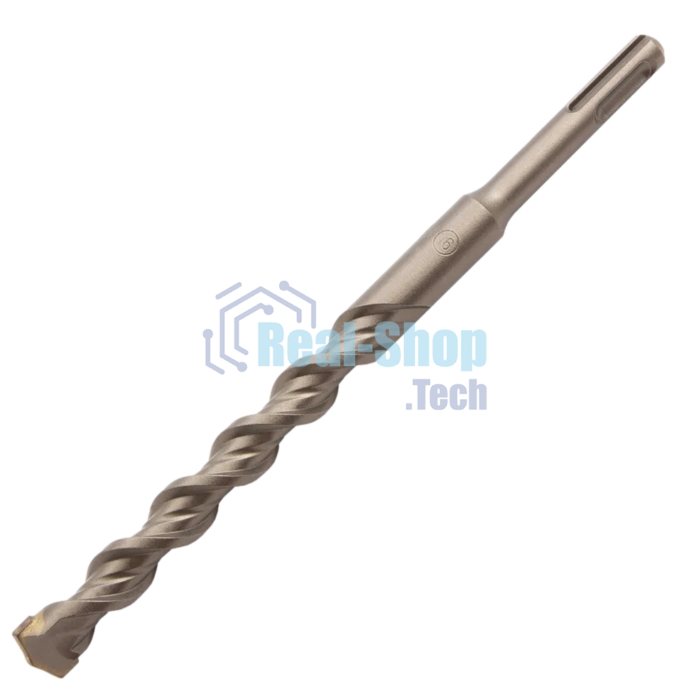 Бур по бетону Denzel двойная спираль, Cobalt W-tip, 16x210 мм, SDS PLUS