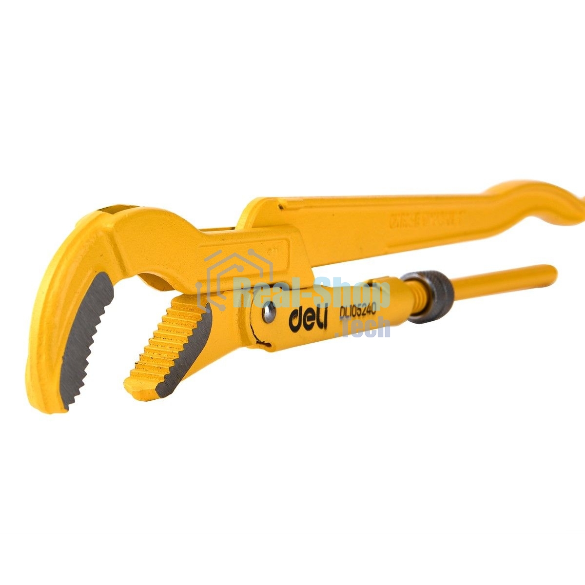 Трубный рычажный ключ №1 с изогнутыми губками Deli DL105240 315мм, раскрытие губок 0-40мм, сталь Cr-V