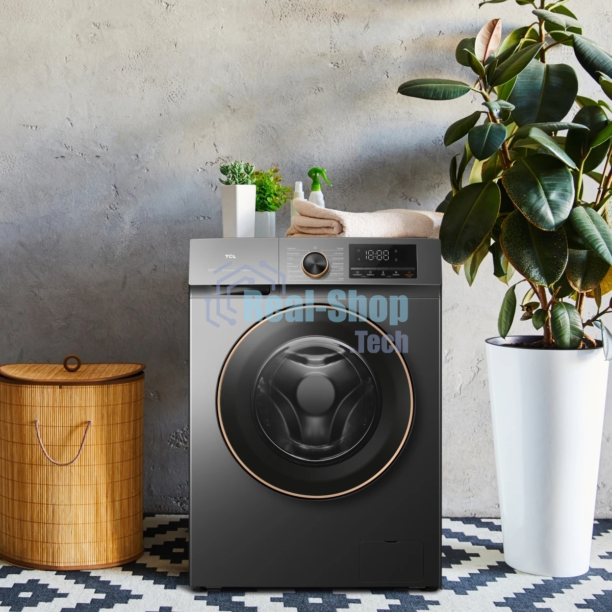 Стиральная машина TCL TWRP-1108W12G2 серый, загрузка фронтальная 8кг, 1200 об/мин., класс: A +