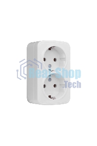 Розетка EKF Basic Минск EGR16-128-10 2-местная ОП 16А с заземлением белая