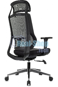 Кресло руководителя Бюрократ MC-412N-H черный сетка/ткань с подголов. крестов. металл хром