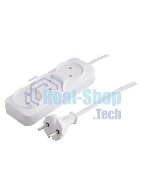 Удлинитель 3 гнезда 5 метров 6А/1,35 кВт без заземления ШВВП 2х0,75 (SBE-10-3-05-F)