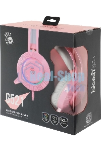Гарнитура проводная с микрофоном A4 Bloody G521 розовый 2.3м мониторные USB оголовье (G521 (PINK))