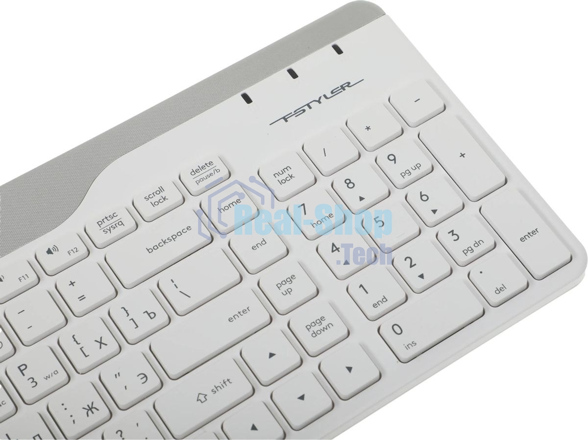 Комплект клавиатура+мышь A4Tech FStyler FB2535C беспроводной, USB + Bluetooth, 2000 DPI, белый