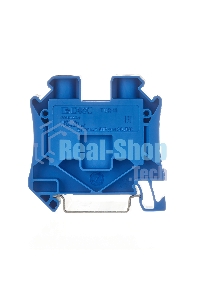 Клемма проходная TUR-16-BU, винтовой зажим, 2 точки подключения, 16 кв.мм, синий