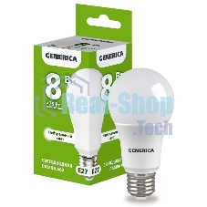 Лампа cветодиодная LED A60 IEK LL-A60-08-230-40-E27-G груша 8Вт 230В 4000К E27 GENERICA