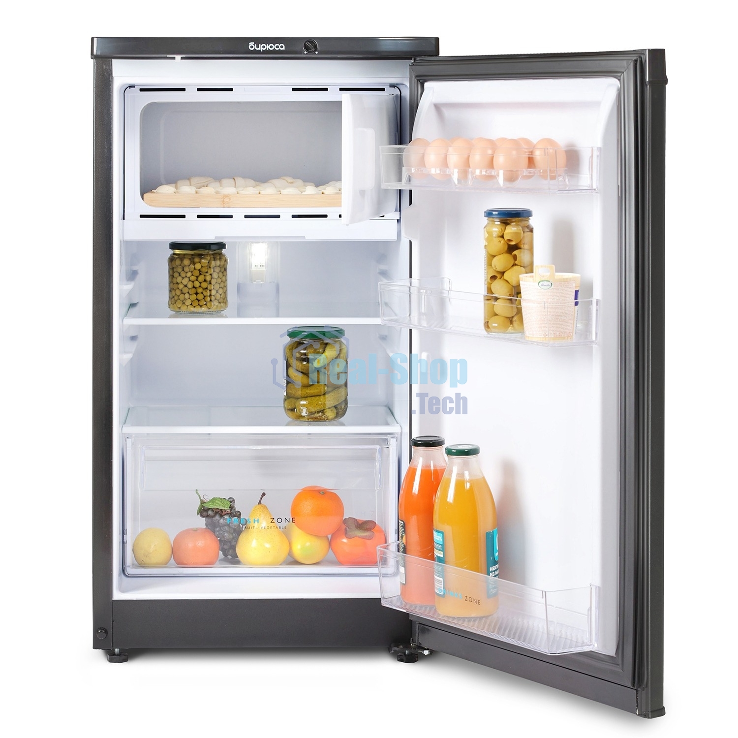 Холодильник Бирюса W408 графит однокамерный 88/27л морозилка сверху