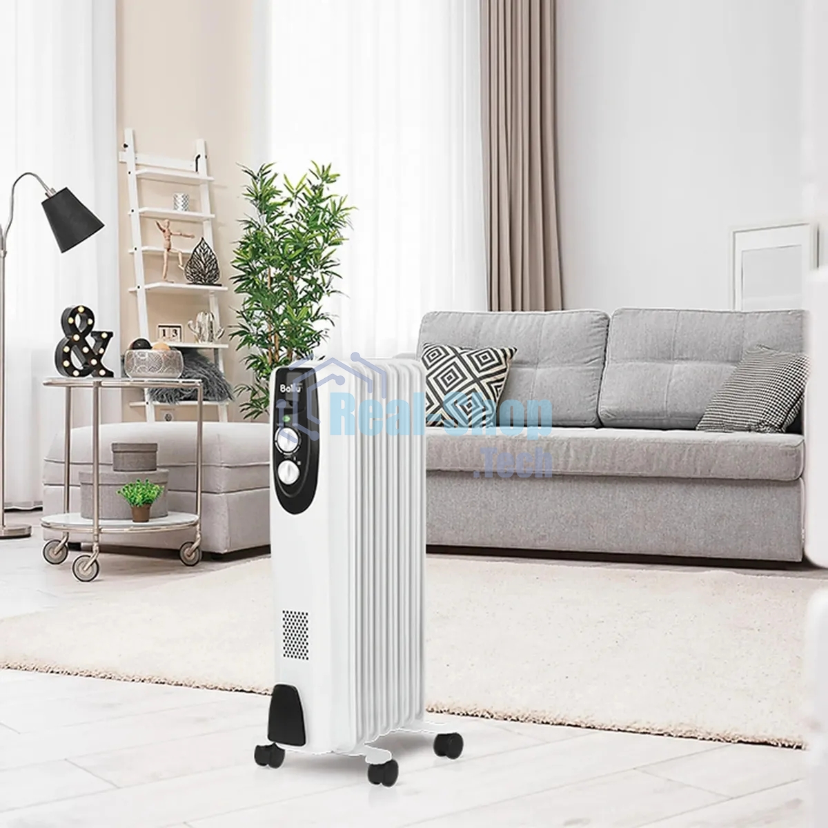 Обогреватель масляный Ballu Classic BOH/CL-07WRN (7 секций), белый, 1500 Вт, 20 м2, термостат