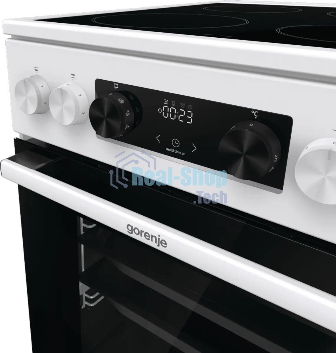 Плита электрическая Gorenje GEC5C42WG белый, конфорок 4 электрических, духовка 70 л, 50 см x 85 см x 59.4 см (без крышки)