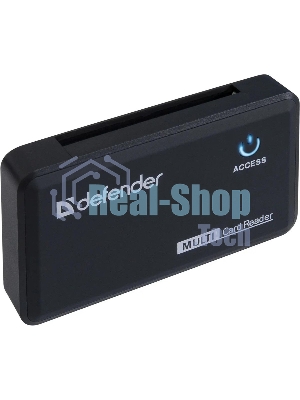 Кард-ридер Defender Optimus/черный/CF/MMC/MS/MS Duo/MS Micro M2/MS Pro/MS Pro Duo/RS-MMC/SD/SDHC/micro-SD/mini-SD/miсro-SDHC/USB 2.0 A(M)/черный
