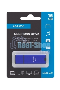 Флешка USB Maxvi MP2 blue (FD16GbUSB20C10MP2), 16Gb, USB 2.0, R/W 15/5, синий/черный