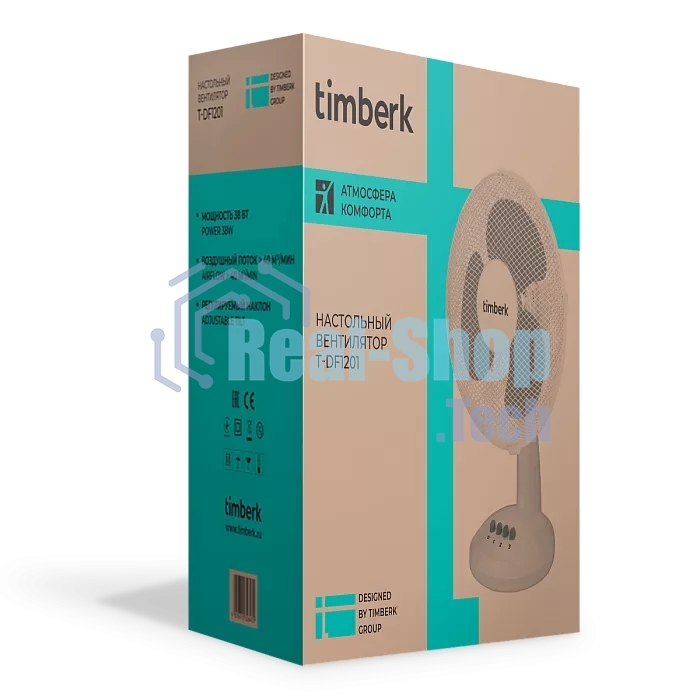 Вентилятор настольный Timberk T-DF1201 38Вт скоростей:3 белый