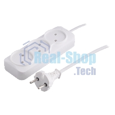 Удлинитель Smartbuy, 3 гнезда 1,5 метра 6А/1,35кВт без заземления ШВВП 2х0,75 (SBE-10-3-1,5-F)