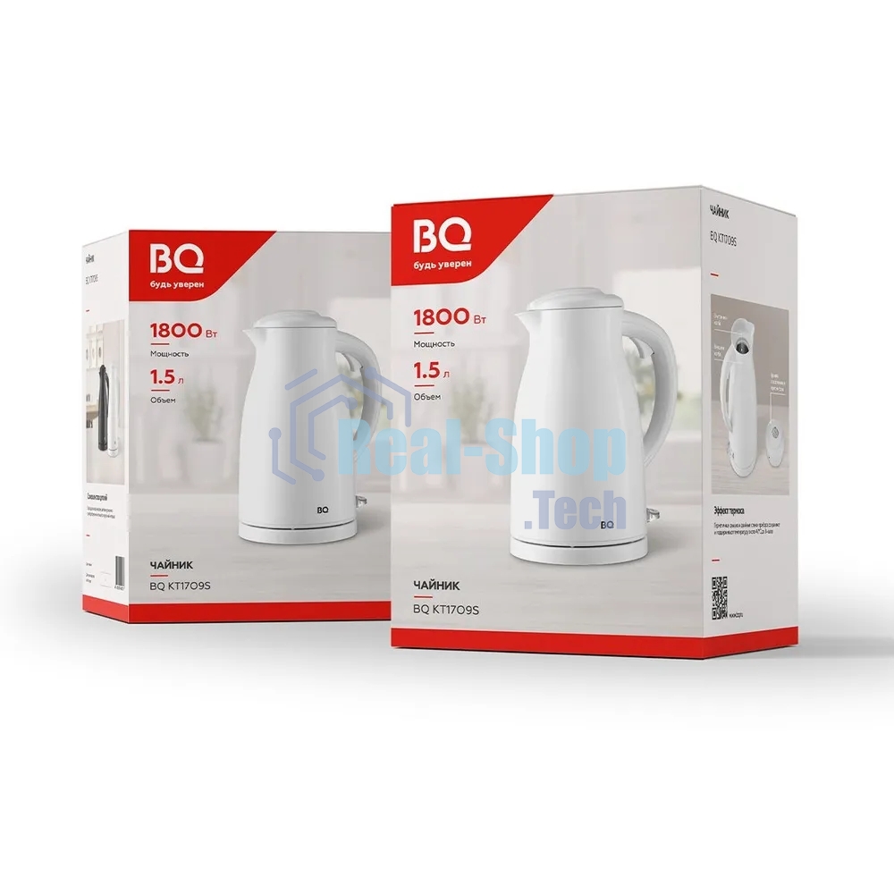 Чайник электрический BQ KT1709S белый. Мощность:1800/Объем:1,5