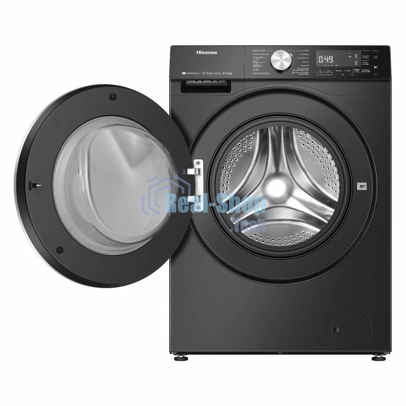 Стирально-сушильная машина Hisense WD5S1045BB черный, загрузка фронтальная 10,5 кг, 1400 об/мин., класс: А