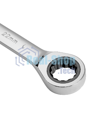 Ключ комбинированный Denzel, с трещеткой, 22 мм