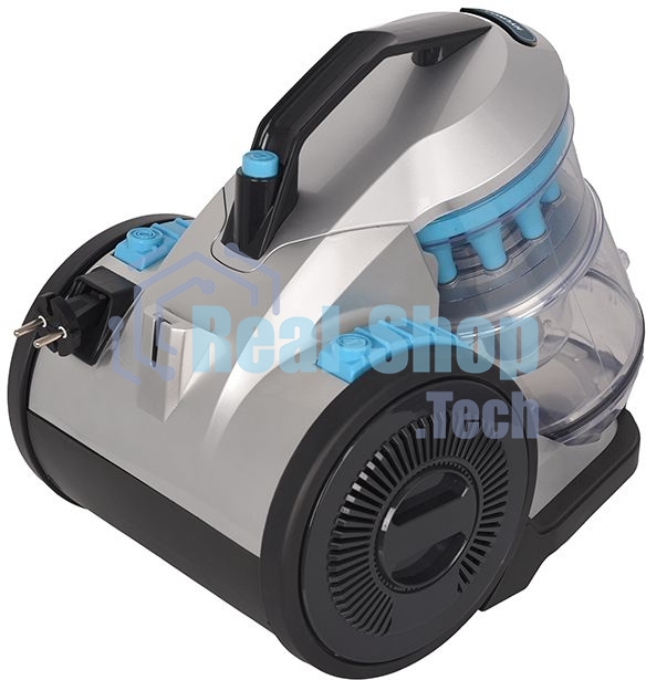 Пылесос Hyundai HYV-C2955 серебристый/синий, 380/2400 Вт, уборка сухая, пылесборник контейнер 3.5 л