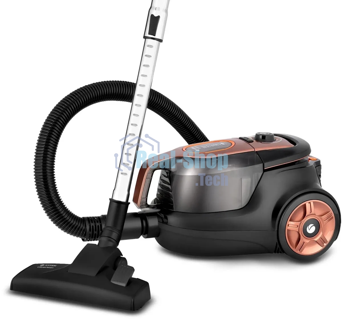 Пылесос Vitek VT-8117(BK) коричневый/черный, 450/2200 Вт, уборка сухая, пылесборник циклонный фильтр, 2,5 л