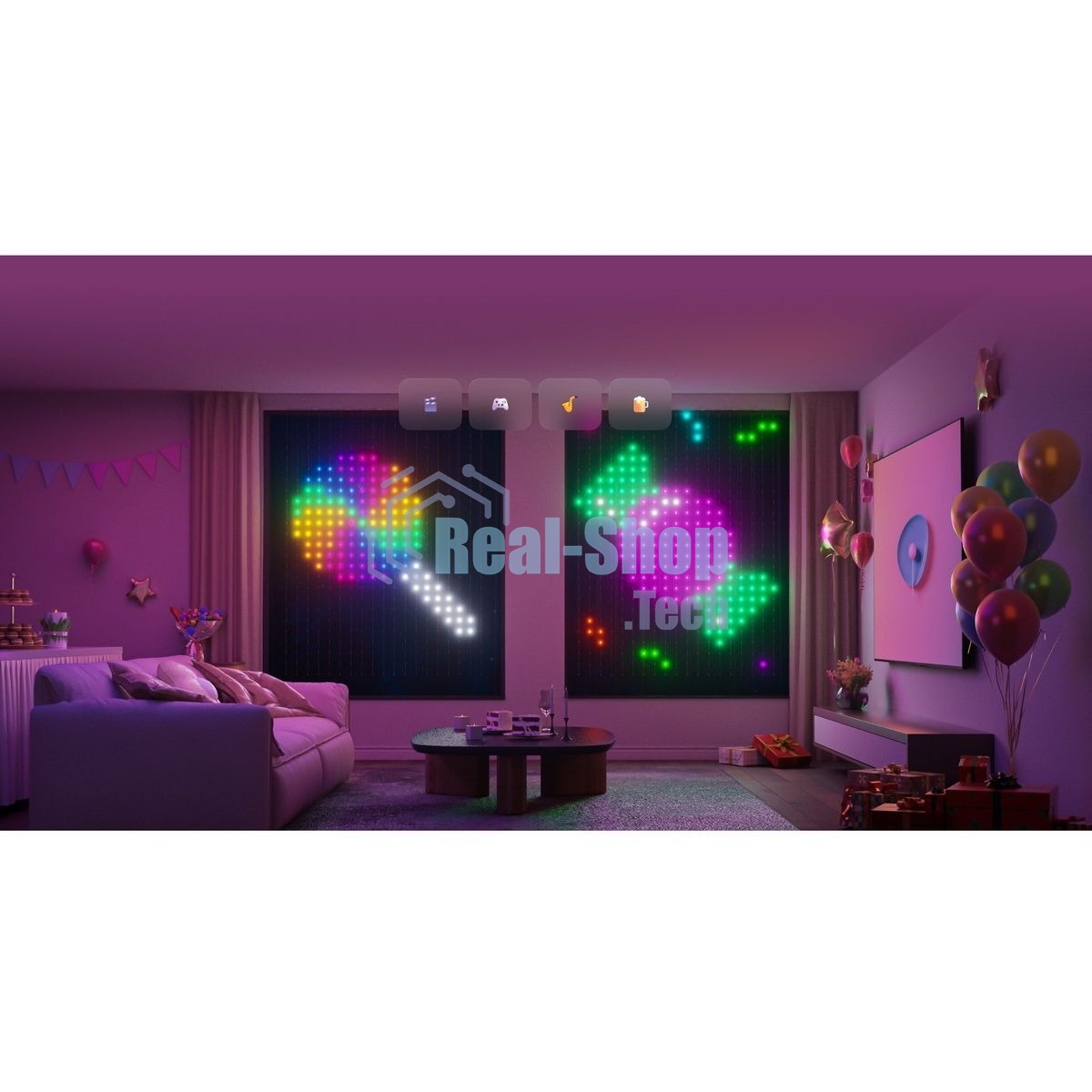 Умная штора-гирлянда Yeelight, 475 ламп, 1,5м x2м/RGbIC+ BLE/YLYDD-0053