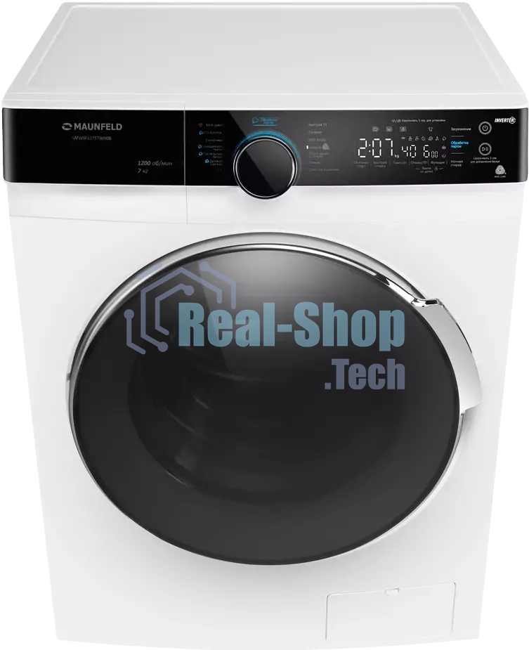 Стиральная машина Maunfeld MFWM127STWH06 белый, загрузка фронтальная 7 кг, 1200 об/мин., класс: А+++