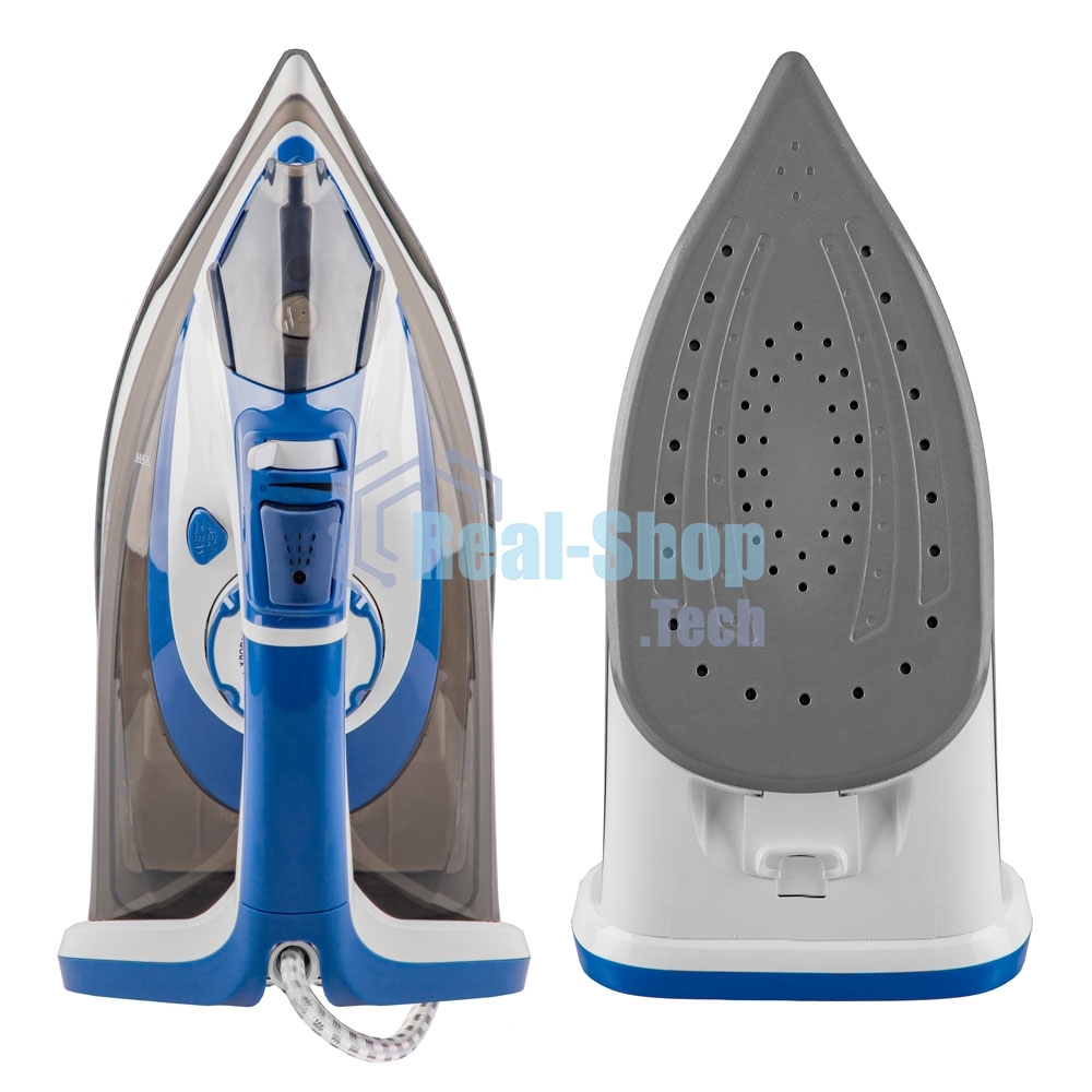 Утюг электрический Endever Delta-231, белый/синий/черный, 3000 Вт, Подача пара до 75 г/мин, Паровой удар до 190 г/мин, 10 шт/уп