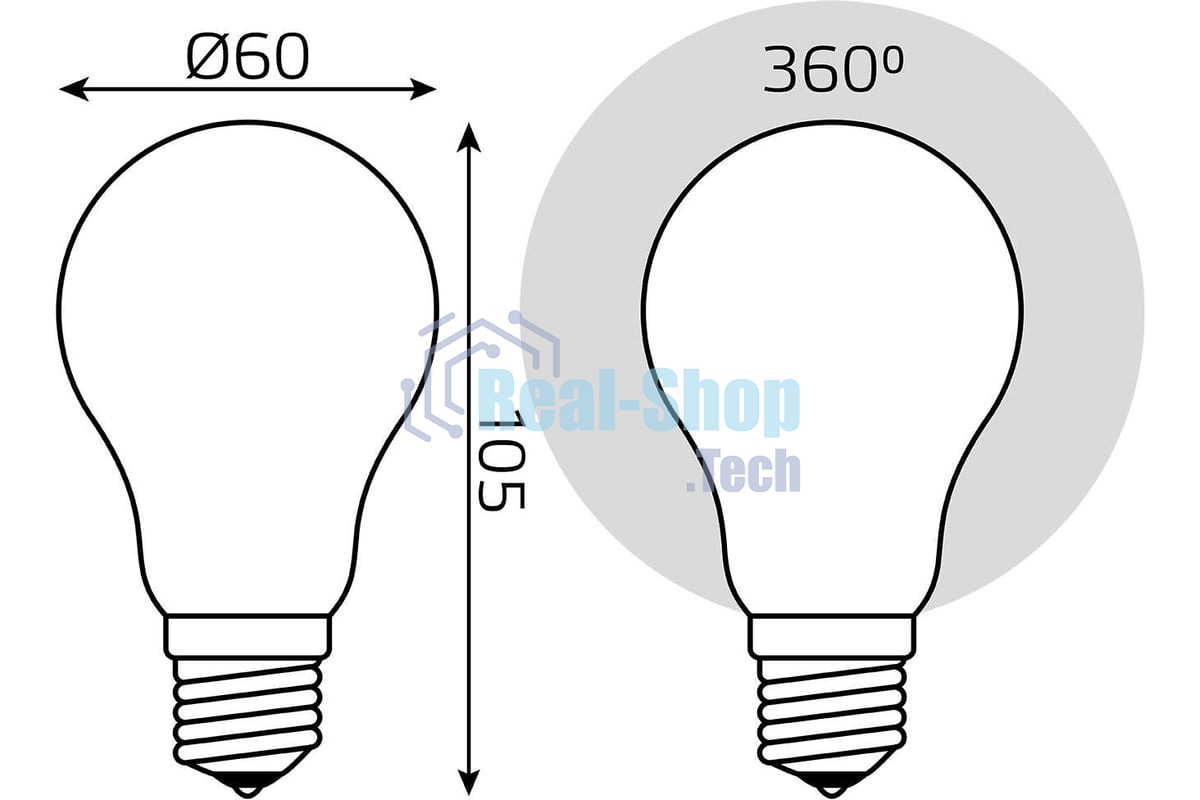 Лампа светодиодная Gauss Filament A60 E27 10Вт 4100К OPAL диммир