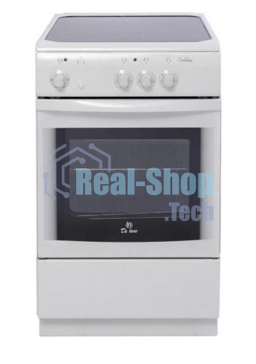 Электрическая плита De Luxe 506003.04ЭС белый, конфорок - 3 шт, духовка - 60 л, 87 см x 50 см x 60 см