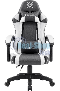 Кресло игровое Defender Fortune серый/белый, класс 4, PU