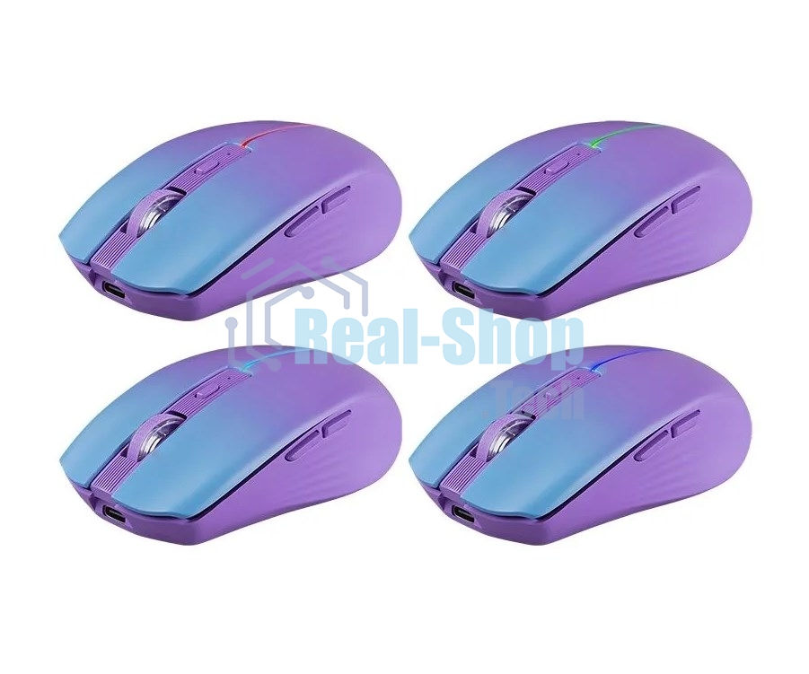 Мышь беспроводная Defender Mystery MM-301 фиолетовый, 1600 dpi, радиоканал, Bluetooth, USB, кнопки - 6