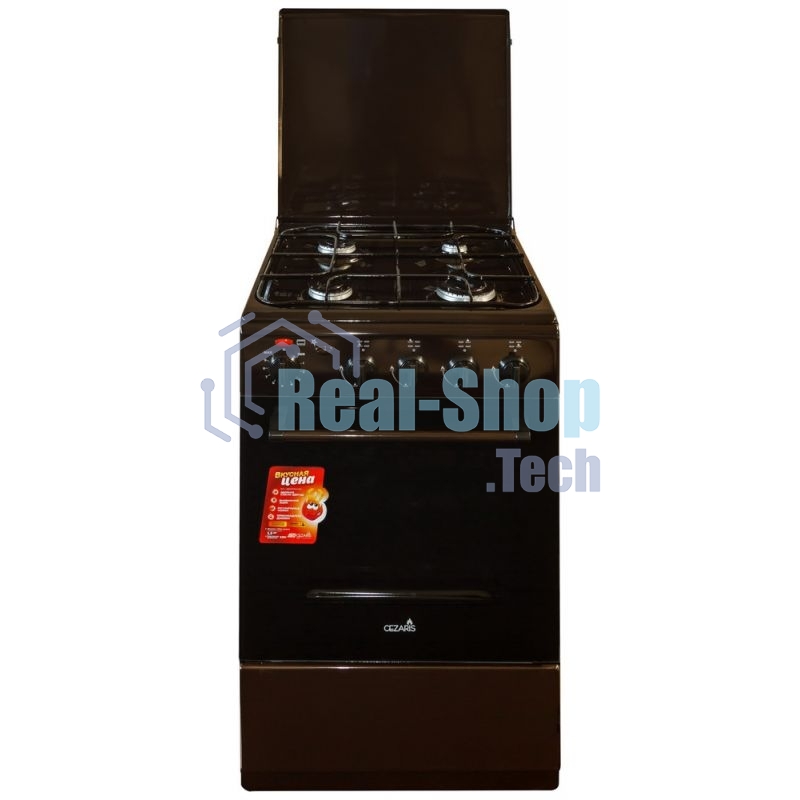 Плита комбинированная Cezaris ПГЭ 1000-03 коричневый, конфорок 4 шт, духовка 45 л, 51 см x 85 см x 52 см