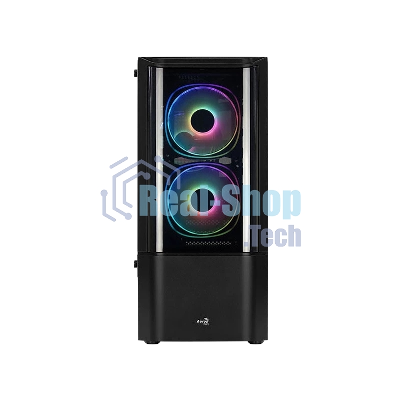 Компьютерный корпус MidTower Aerocool/Formula Quantum-G-BK-v2 черный без Б/п, ATX 3FRGb Fan on front panel