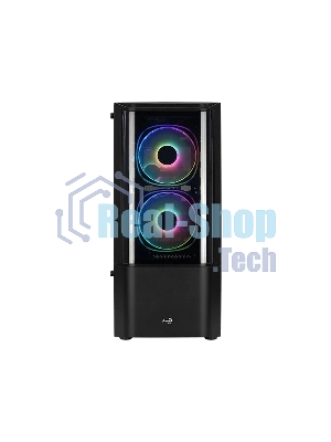 Компьютерный корпус MidTower Aerocool/Formula Quantum-G-BK-v2 черный без Б/п, ATX 3FRGb Fan on front panel