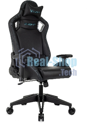 Кресло игровое Knight Outrid Smile черный эко.кожа крестов. пластик