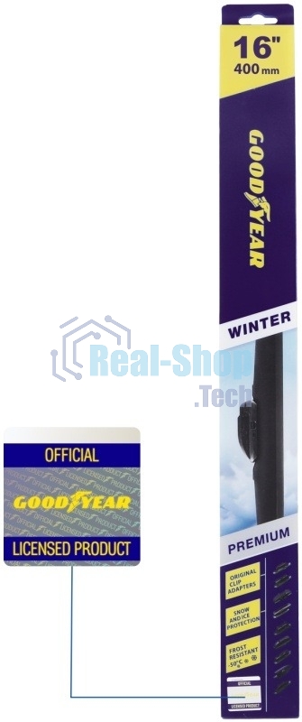 Щетка стеклоочистителя GOODYEAR GY005316 Winter Premium 16''/40 см, 9 переходников