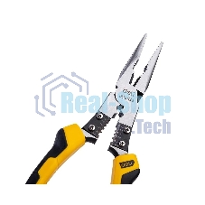 Удлиненные плоскогубцы многофункциональные Deli DL101008 220мм, (зажим/резка/зачистка/обжим), сталь Cr-V, двухкомпонентная рукоять