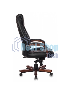 Кресло Бюрократ T-9923WALNUT/BLACK черный, кожа