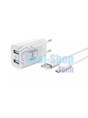 Сетевое зарядное устройство Harper WCH-5113 белый 1xUSB 2.1A + кабель MicroUSB