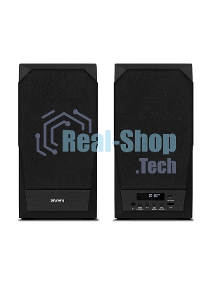 Акустическая система 2.0 SVEN MC-20, черный, мощность 2x45Вт (RMS), FM-тюнер, USB/microSD, дисплей, пульт ДУ, Bluetooth, Optical SVEN MC-20, черный, акустическая система 2.0, мощность 2x45Вт (RMS), FM-тюнер, USB/microSD, дисплей, пульт ДУ, Bluetooth, Optical