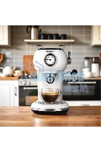 Кофеварка рожковая Kitfort КТ-7219 белый, исп. кофе - молотый, 1.2 л, 1100 Вт, 15 бар