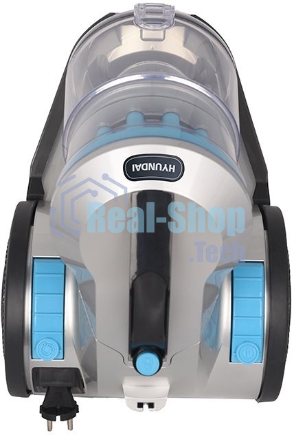 Пылесос Hyundai HYV-C2955 серебристый/синий, 380/2400 Вт, уборка сухая, пылесборник контейнер 3.5 л