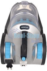 Пылесос Hyundai HYV-C2955 серебристый/синий, 380/2400 Вт, уборка сухая, пылесборник контейнер 3.5 л