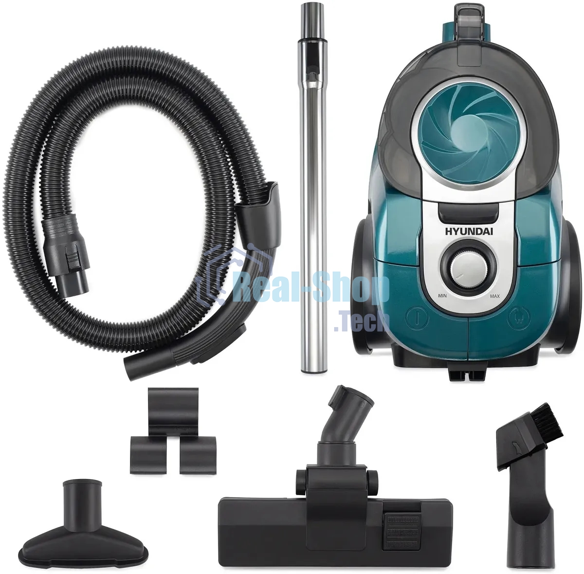 Пылесос Hyundai HYV-C3950 темно-зеленый/черный, 380/2220 Вт, уборка сухая, пылесборник контейнер 1.5 л