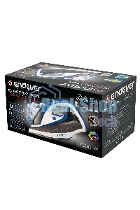 Утюг электрический Endever Delta-231, белый/синий/черный, 3000 Вт, Подача пара до 75 г/мин, Паровой удар до 190 г/мин, 10 шт/уп