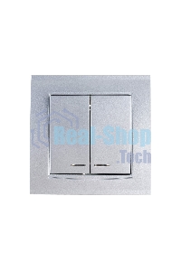 Выключатель 2-кл. СП Бриллиант 10А IP20 с подсветкой серебр. Universal 7949667